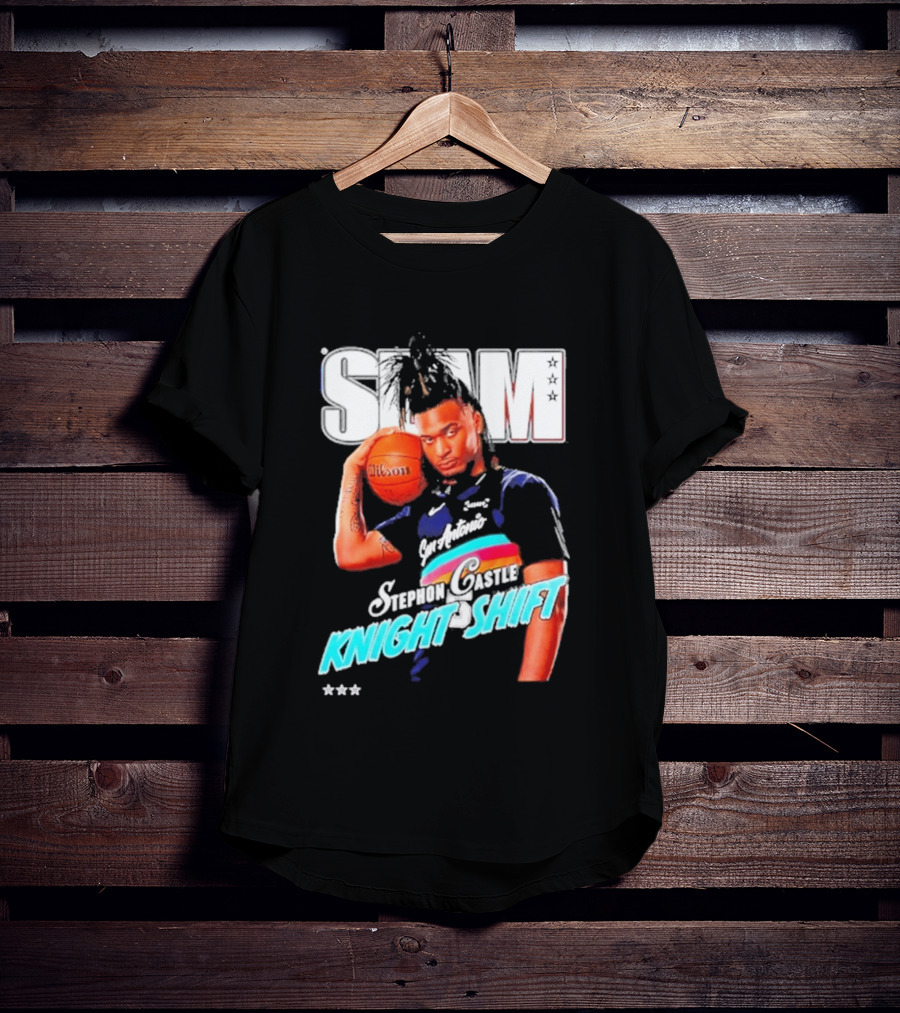 San Antonio Spurs Stephon Castle Slam Knight Shift T-Shirt