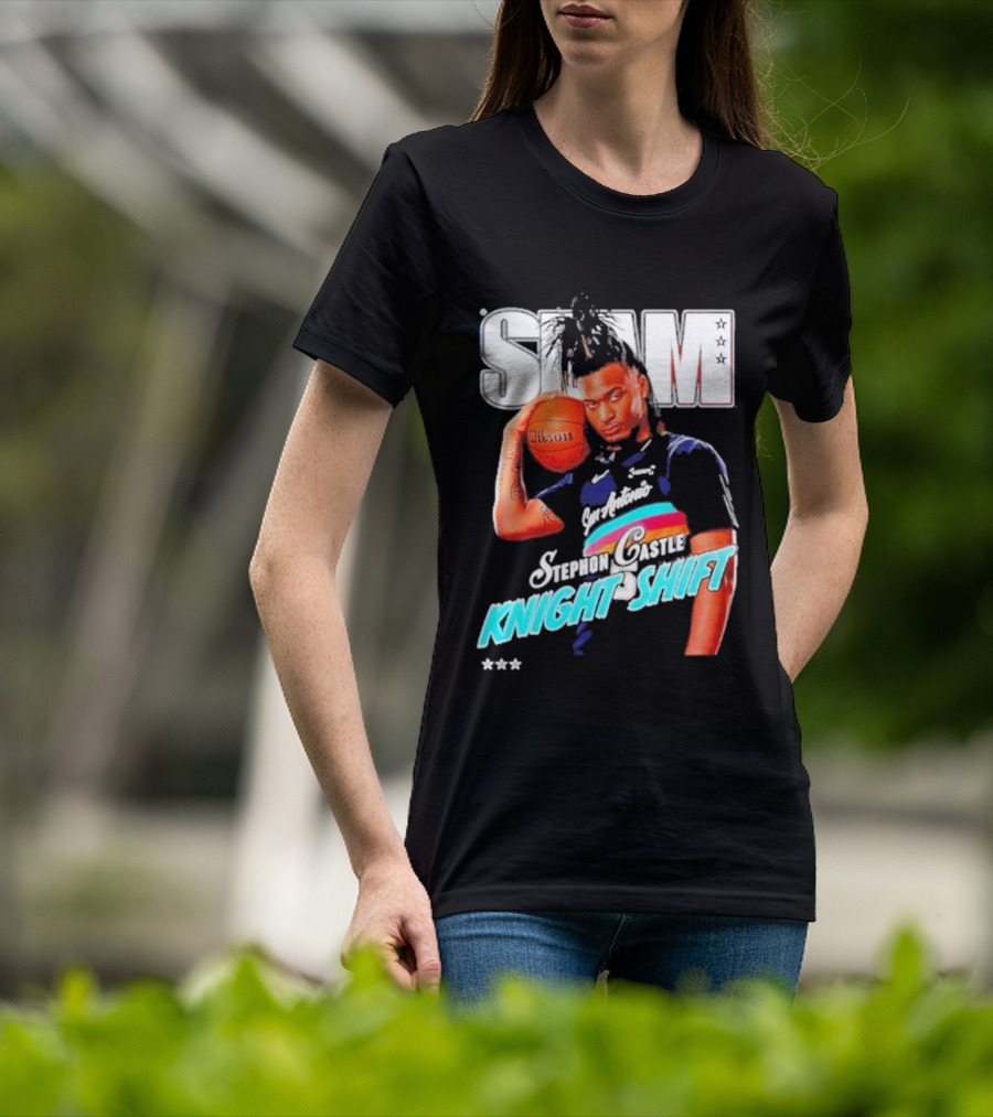 San Antonio Spurs Stephon Castle Slam Knight Shift T-Shirt