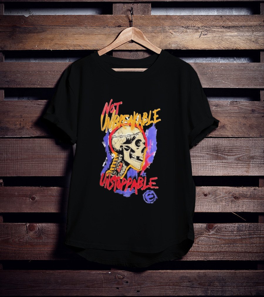 Not Unbreakable Unstoppable Skull Barbed Wire Crown T-Shirt