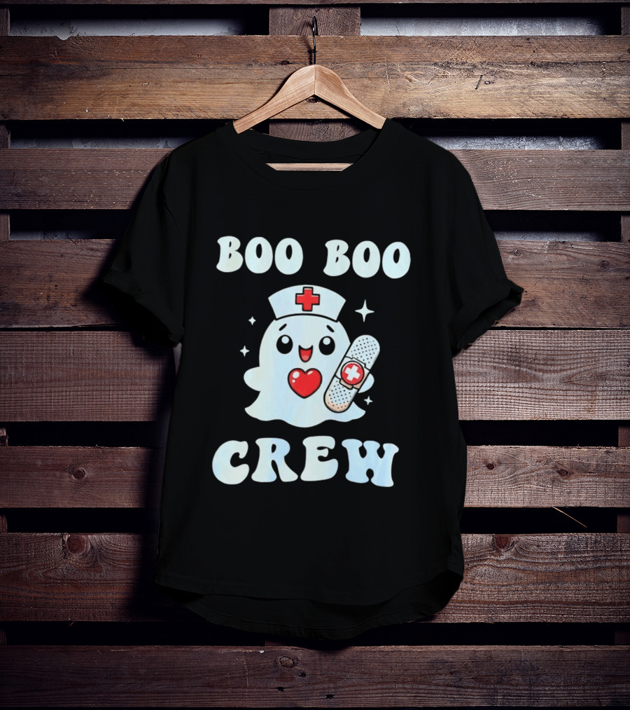 Boo Boo Crew Cute Ghost Nurse Halloween T-Shirt