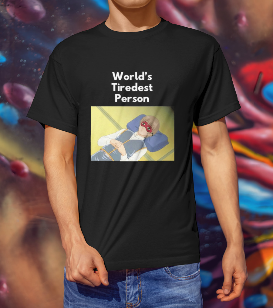 Okita Sougo World's Tiredest Person Anime Character Relaxing T-Shirt