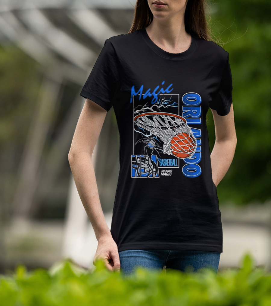 Magic Orlando Basketball NBA Lightning Swish T-Shirt
