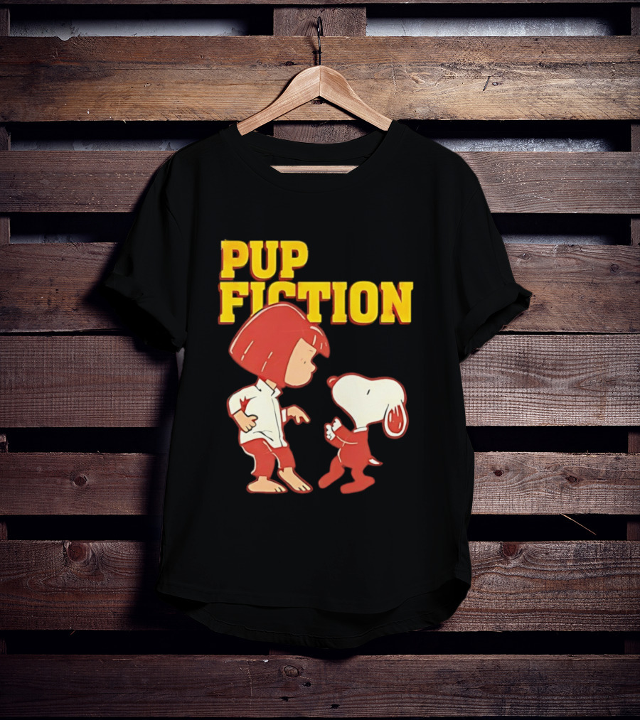 Pup Fiction Peanuts Characters Scene T-Shirt