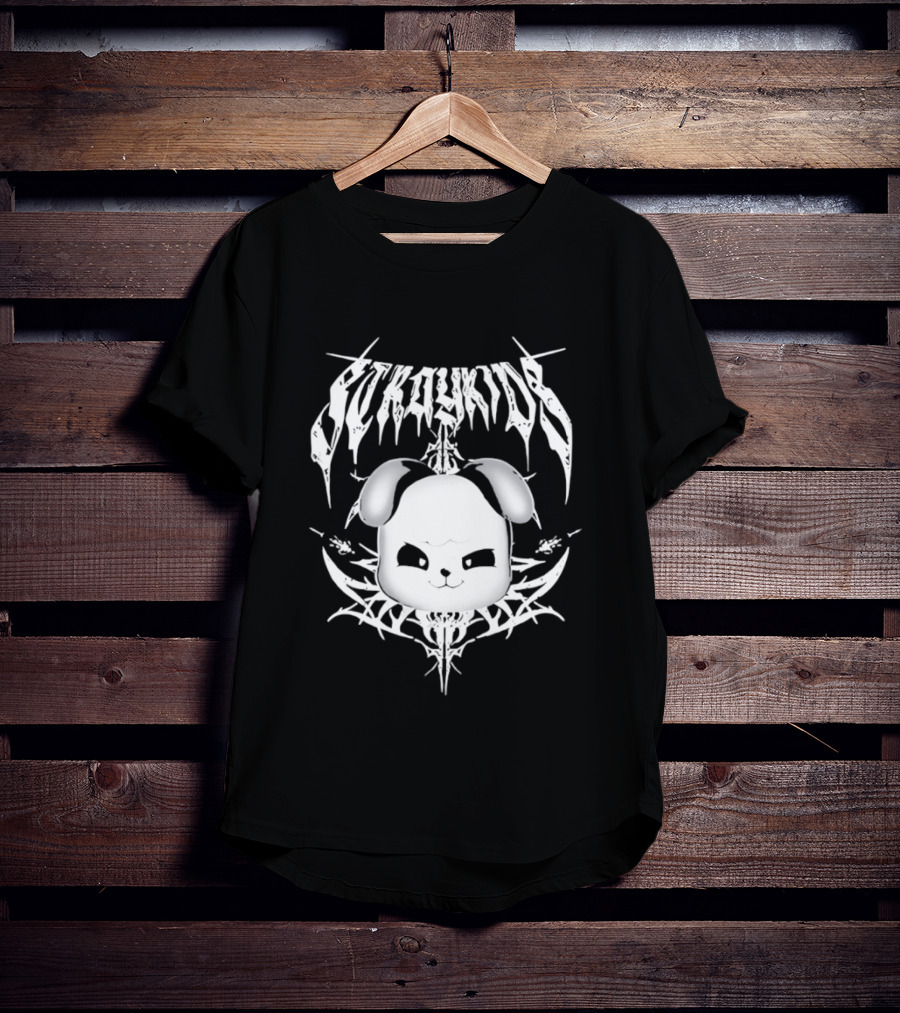 PuppyM Stray Kids Death Metal Style Band T-Shirt