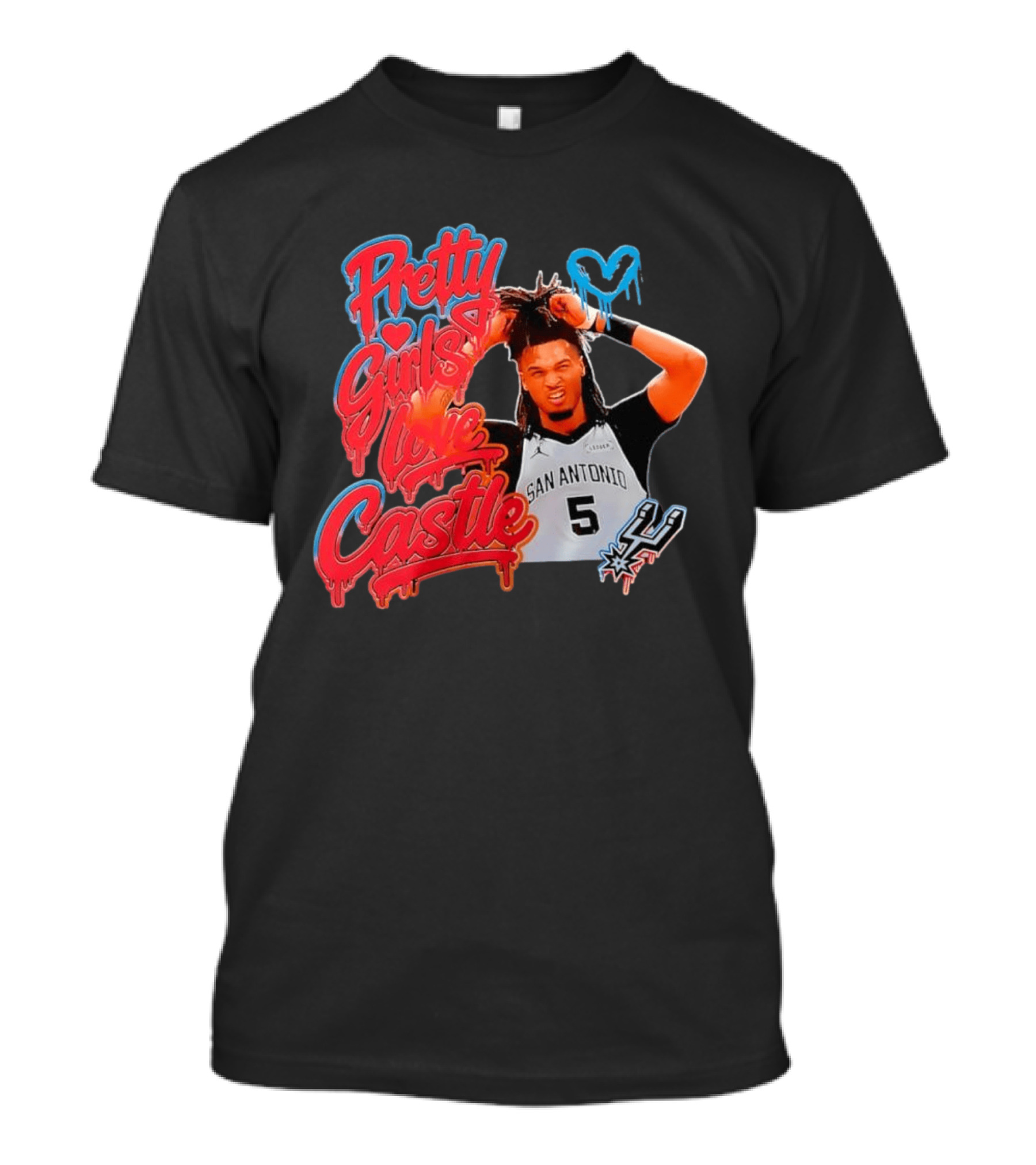 Pretty Girls Love Castle San Antonio Number 5 Spurs T-Shirt