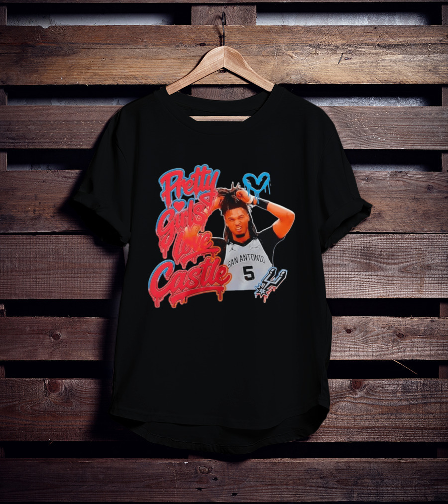 Pretty Girls Love Castle San Antonio Number 5 Spurs T-Shirt