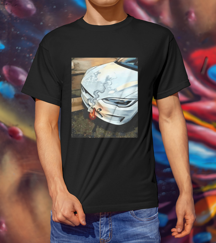 Tesla Car Smoking Light It Up T-Shirt
