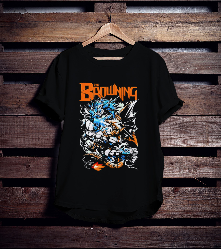 The Browning Cybernetic Dragon Sci Fi Fantasy Heavy Metal Battle T-Shirt