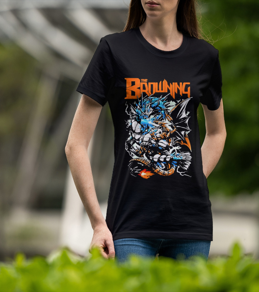The Browning Cybernetic Dragon Sci Fi Fantasy Heavy Metal Battle T-Shirt