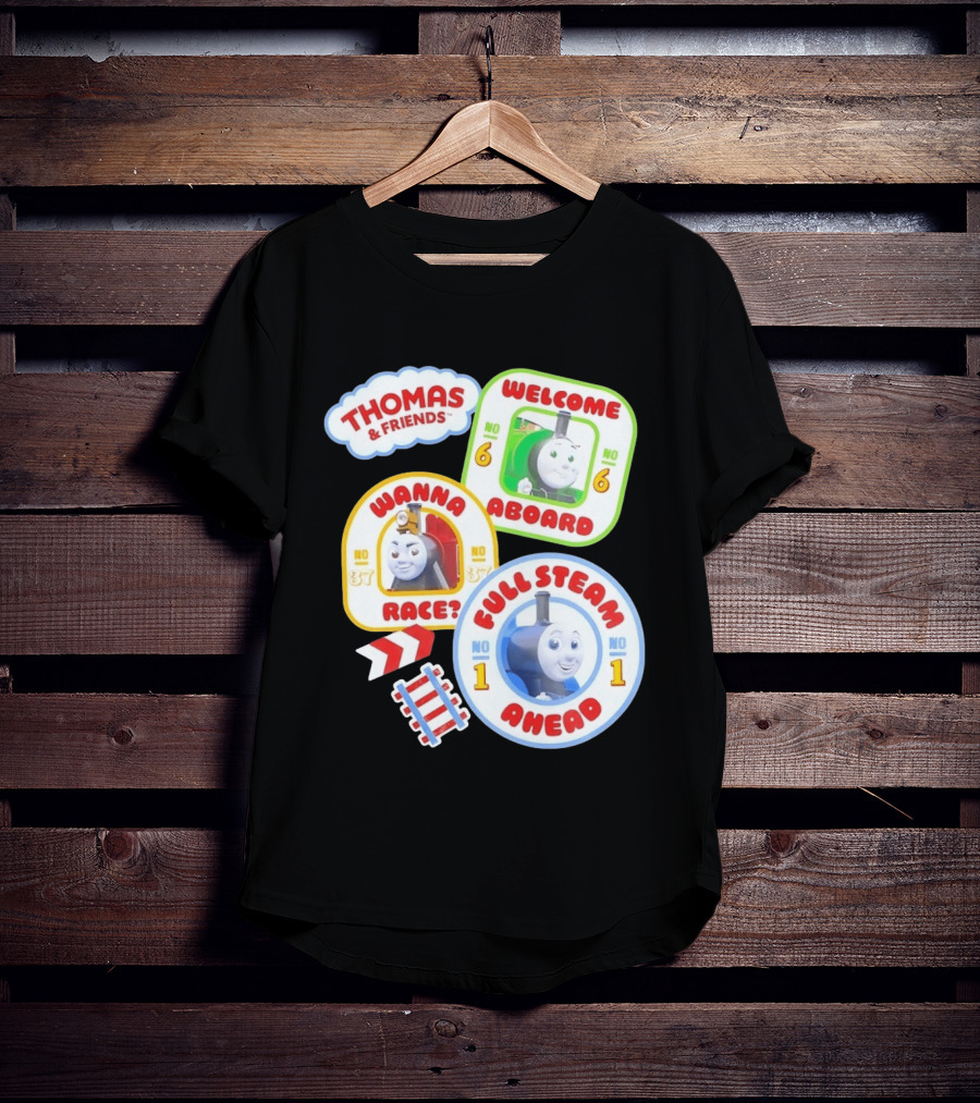 Thomas And Friends Welcome Aboard Full Steam Ahead Wanna Race No 1 No 6 No 37 T-Shirt