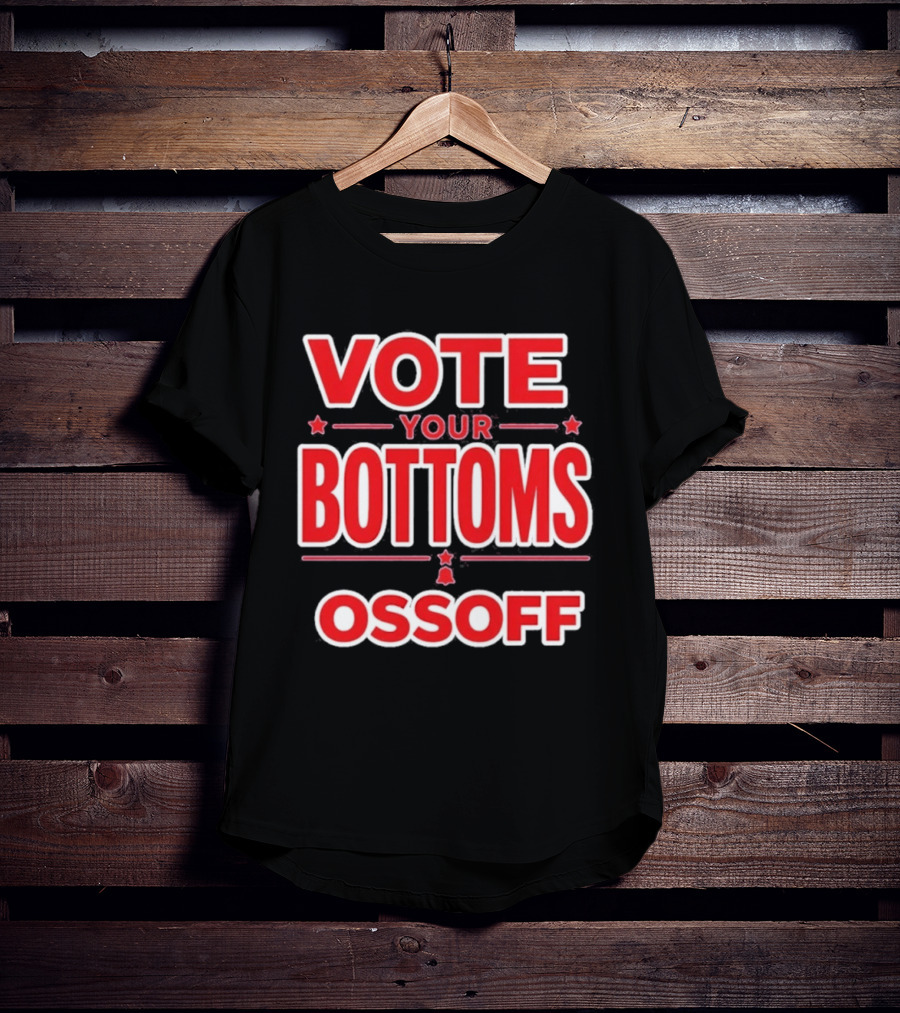 Vote Your Bottoms Ossoff Stars Bold Red T-Shirt