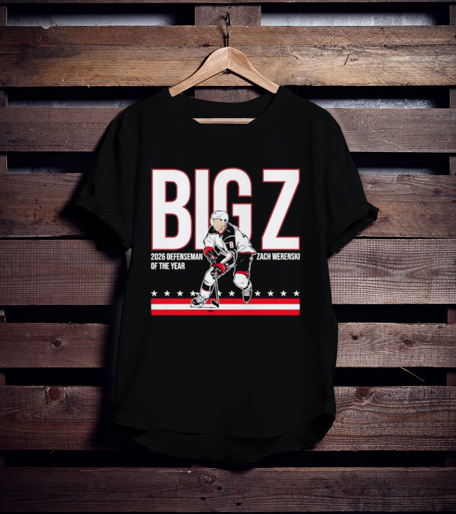Big Z Zach Werenski Columbus Blue Jackets 2026 Defenseman Of The Year T-Shirt