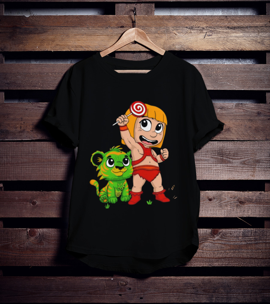 He Man And Battle Cat Masters Of Kindergarten Lollipop Adventure T-Shirt
