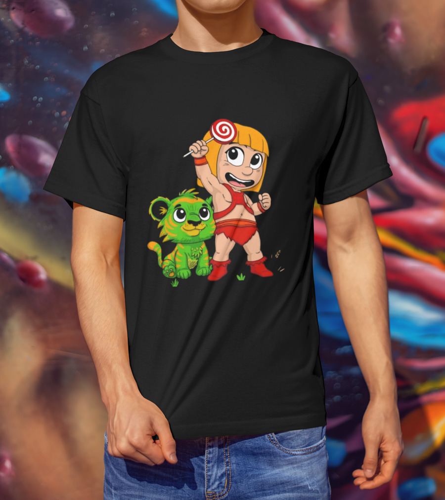 He Man And Battle Cat Masters Of Kindergarten Lollipop Adventure T-Shirt