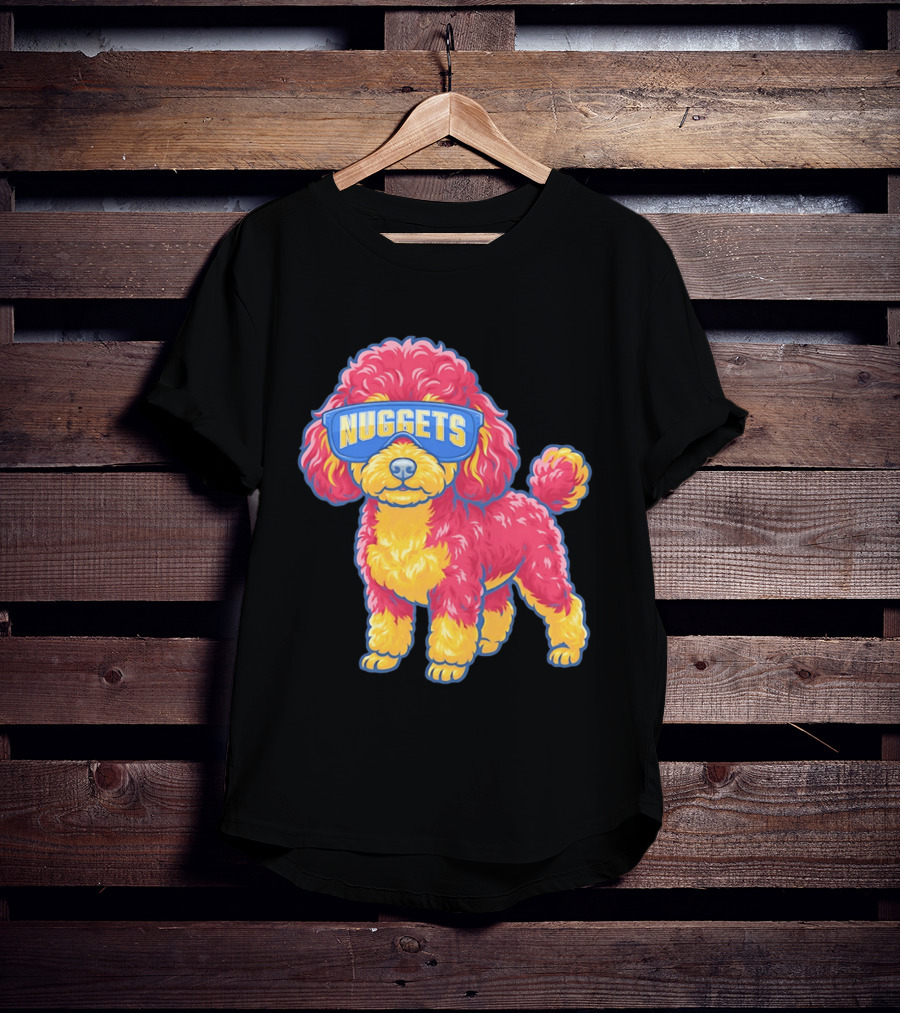 Denver Nuggets Teacup Poodle Wearing Oversized Glasses T-Shirt