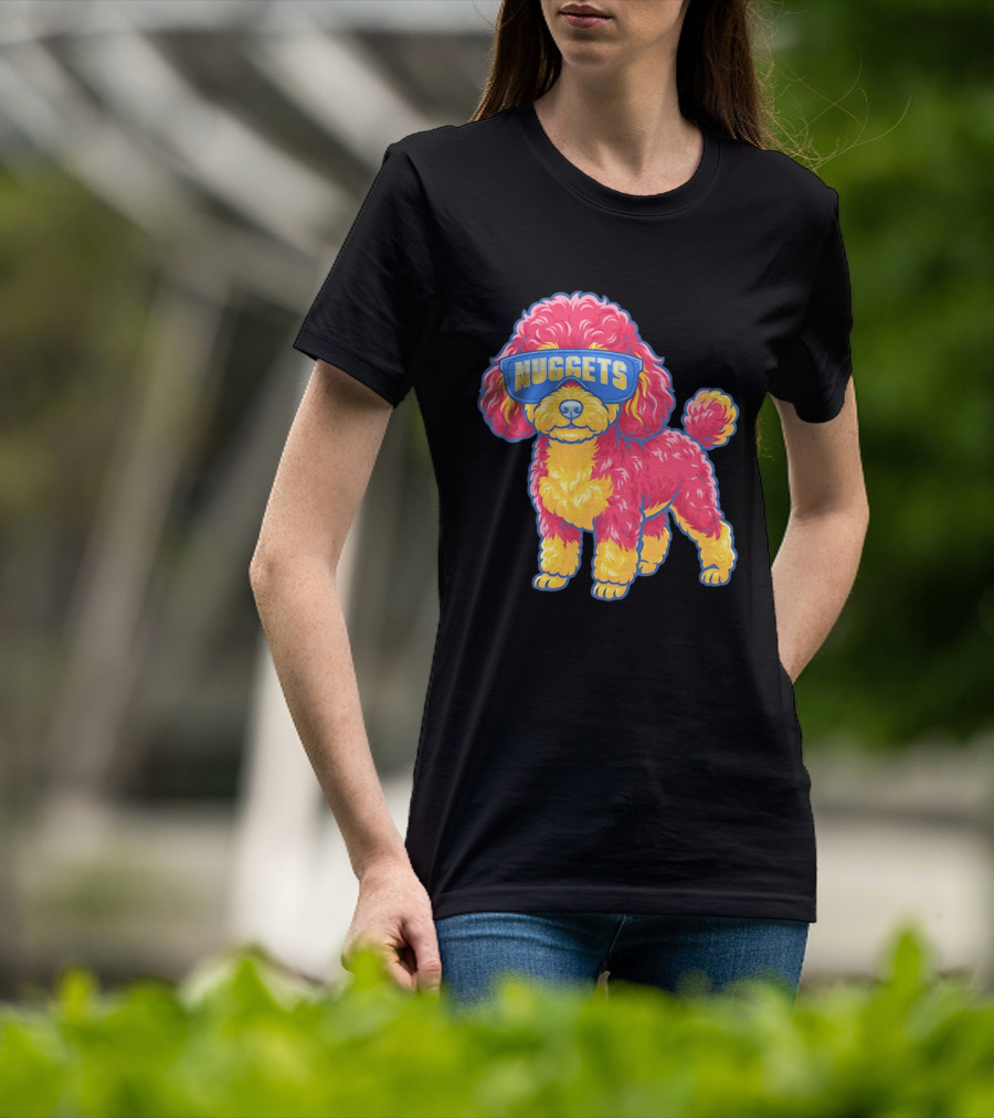 Denver Nuggets Teacup Poodle Wearing Oversized Glasses T-Shirt
