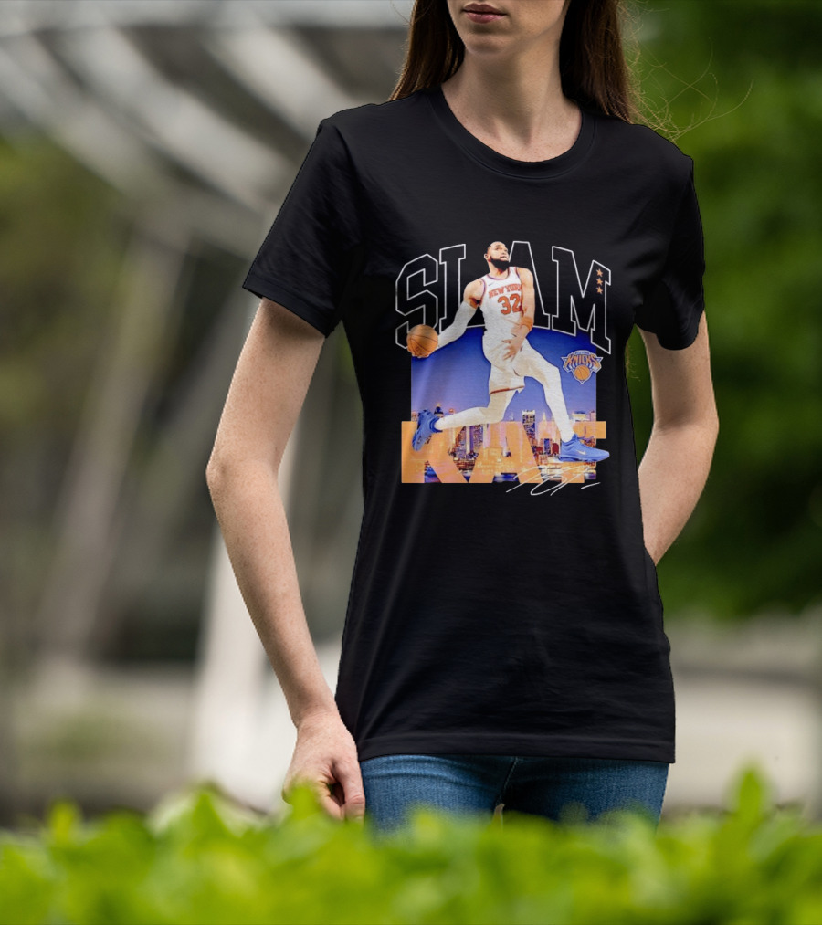 Karl Anthony Towns New York Knicks Slam Kat NBA Basketball 32 Jersey T-Shirt