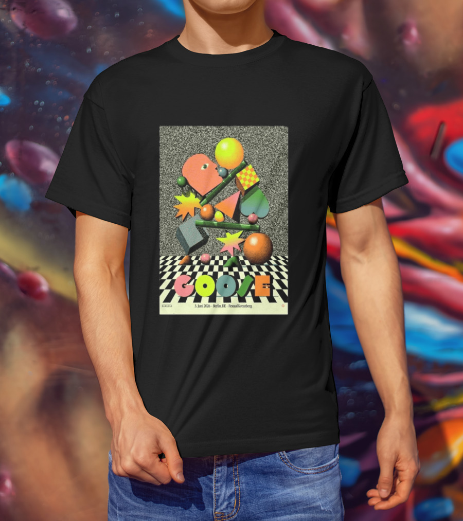 Goose Berlin DE 3 Juni 2026 Festsaal Kreuzberg Checkered Geometric T-Shirt