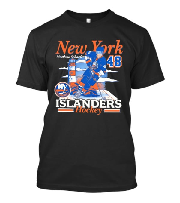 New York Islanders Hockey Matthew Schaefer 48 Player Lighthouse T-Shirt