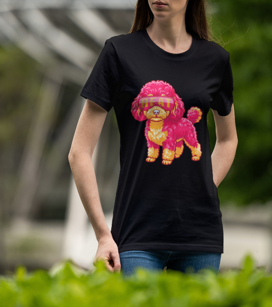 Miami Heat Teacup Poodle Cartoon HEAT Glasses T-Shirt