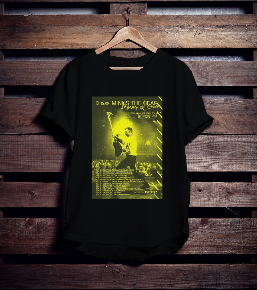 Minus The Bear Menos El Oso 20th Anniversary Tour September 2026 With Jimmy Eat World And Keep T-Shirt