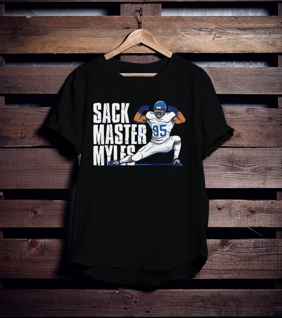 Sack Master Myles Garrett 95 Los Angeles Rams Football T-Shirt