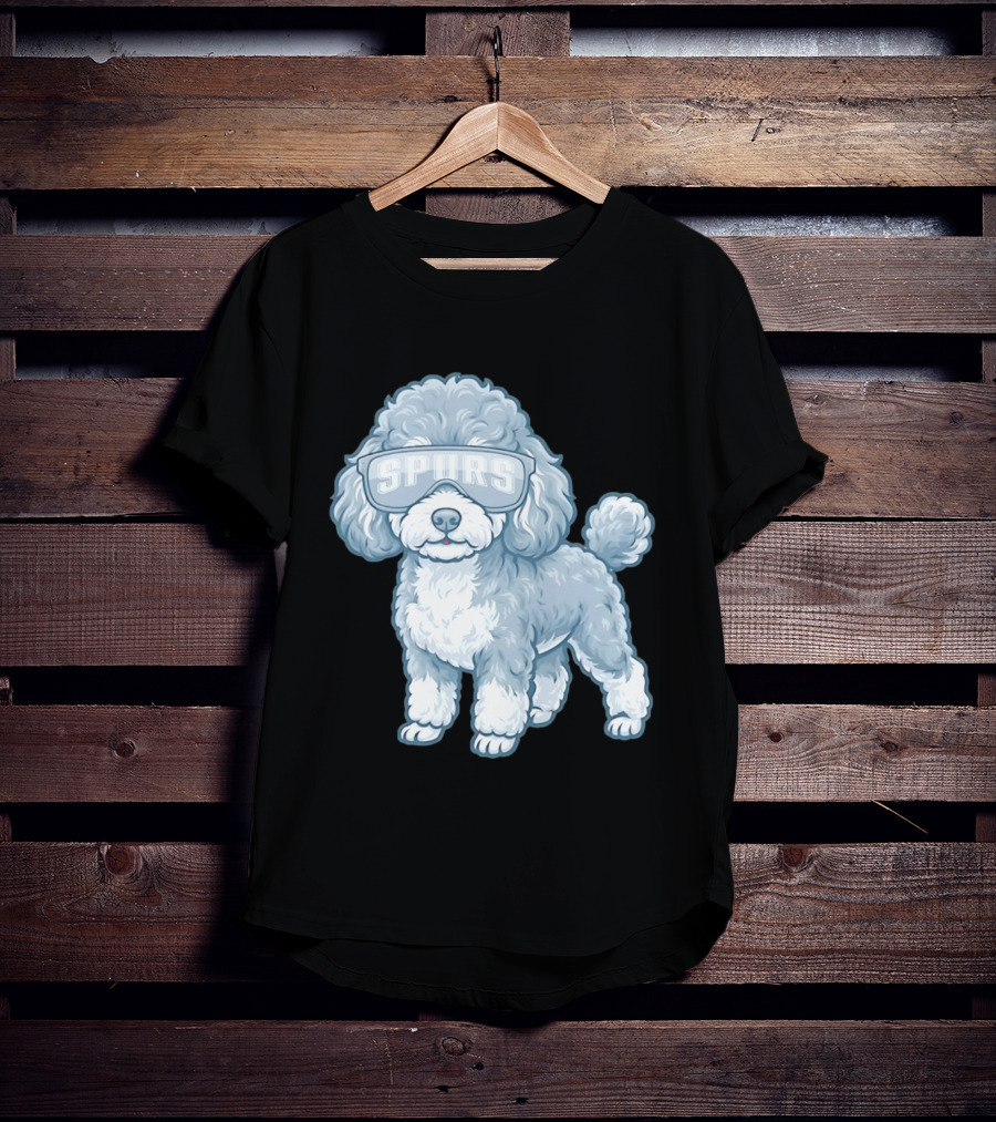 San Antonio Spurs Teacup Poodle With Goggles T-Shirt