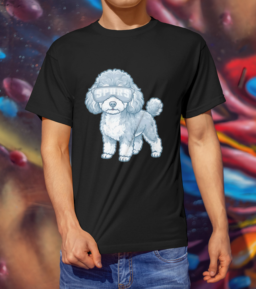 San Antonio Spurs Teacup Poodle With Goggles T-Shirt