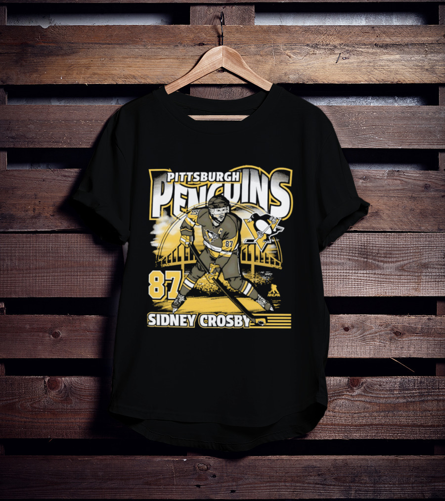 Sidney Crosby 87 Pittsburgh Penguins Player Bridge T-Shirt