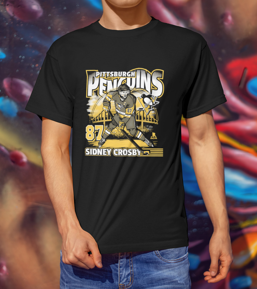 Sidney Crosby 87 Pittsburgh Penguins Player Bridge T-Shirt