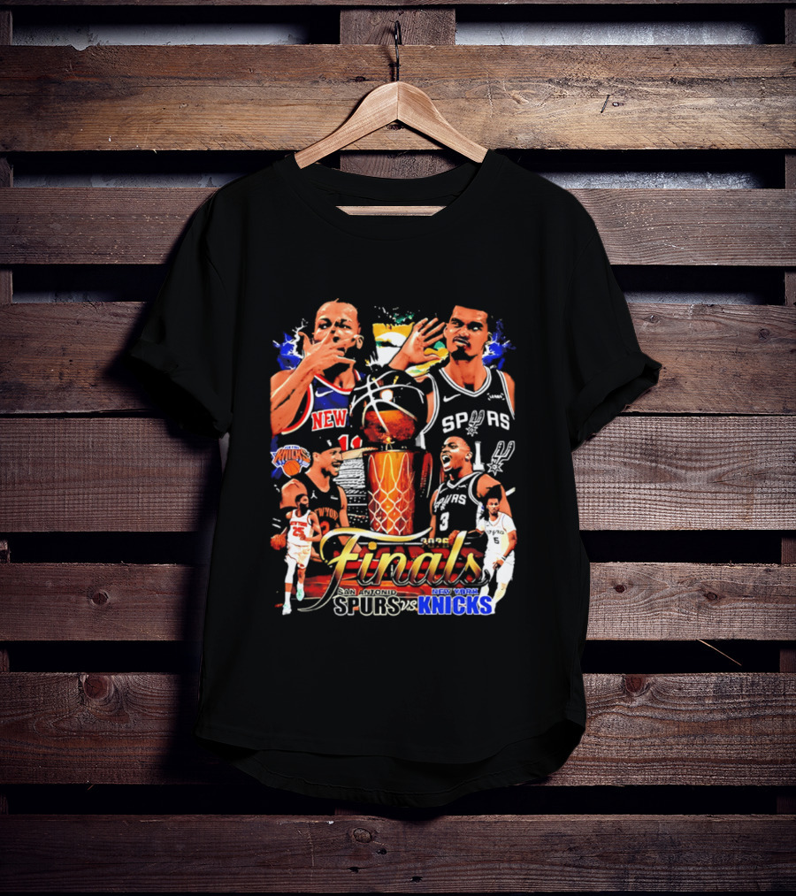 NY Knicks Finals Jalen Brunson Spurs Victor Wembanyama Basketball Matchup T-Shirt