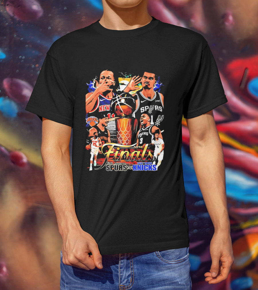 NY Knicks Finals Jalen Brunson Spurs Victor Wembanyama Basketball Matchup T-Shirt