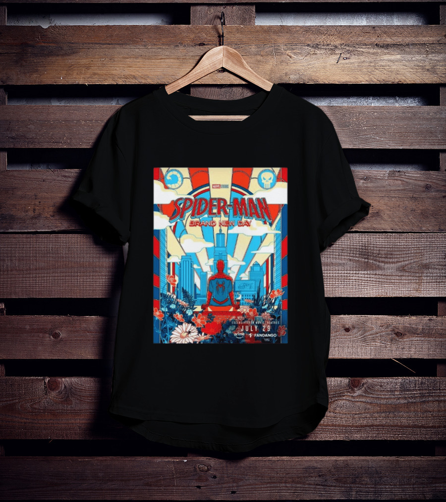 Spider Man Brand New Day Exclusive Movie Theaters July 29 Prime Fandango T-Shirt