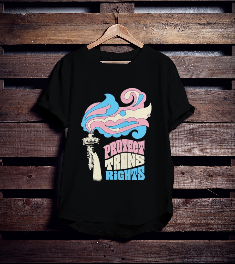 Protect Trans Rights Torch Symbol Bold Pride T-Shirt