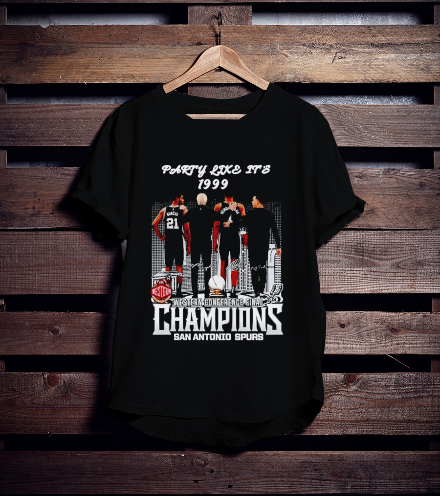 Party Like It's 1999 San Antonio Spurs Champions Tim Duncan Gregg Popovich Victor Wembanyama T-Shirt