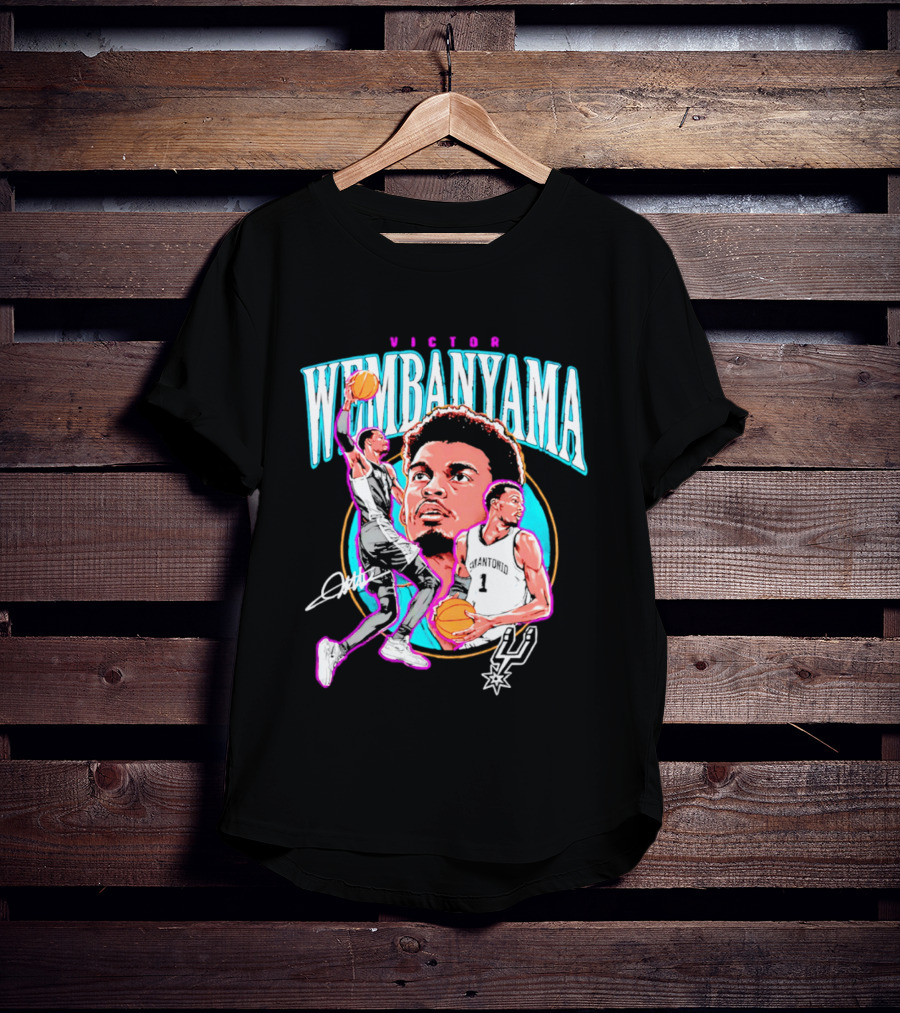 Victor Wembanyama San Antonio Spurs Basketball Player NBA Signature T-Shirt