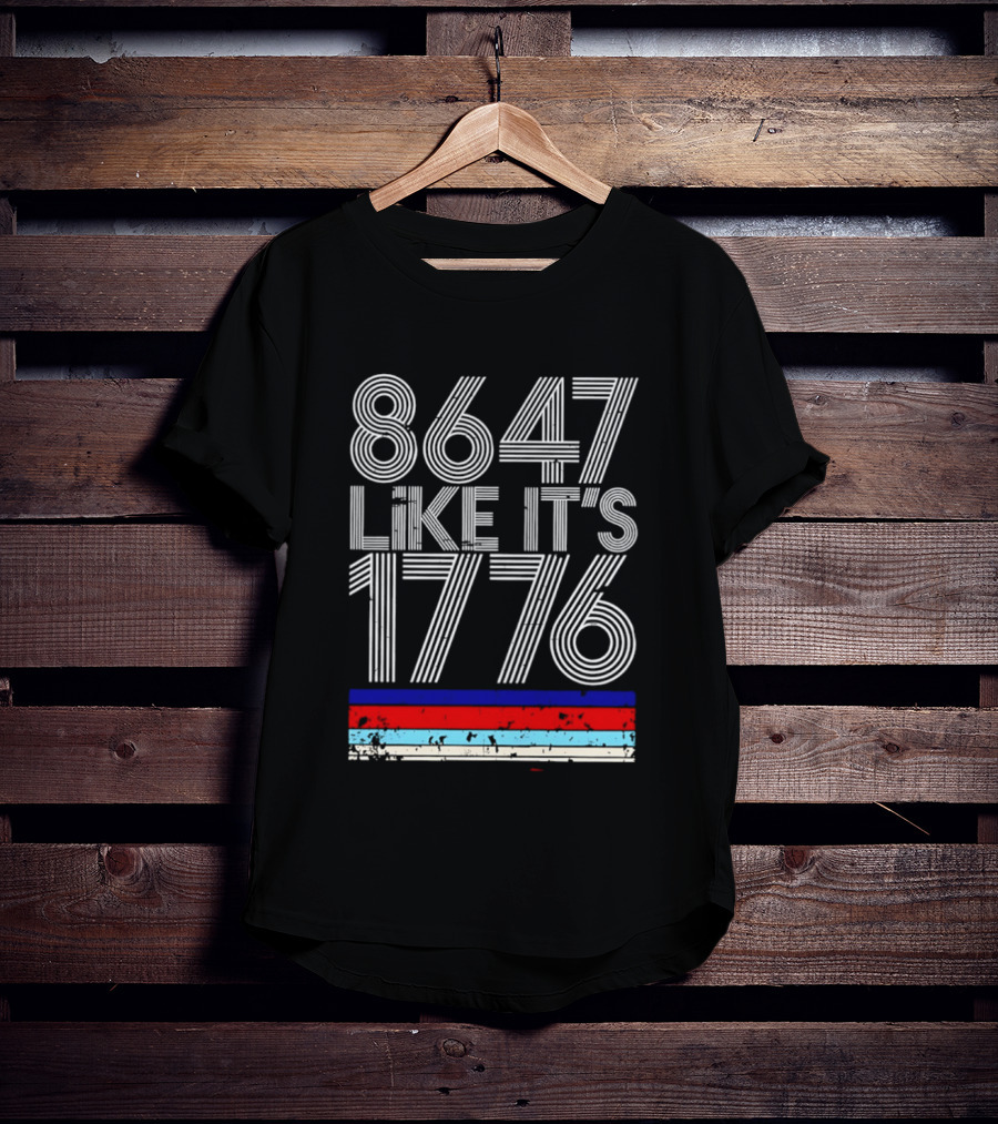 8647 Like It's 1776 Vintage Stripes Retro Numbers T-Shirt