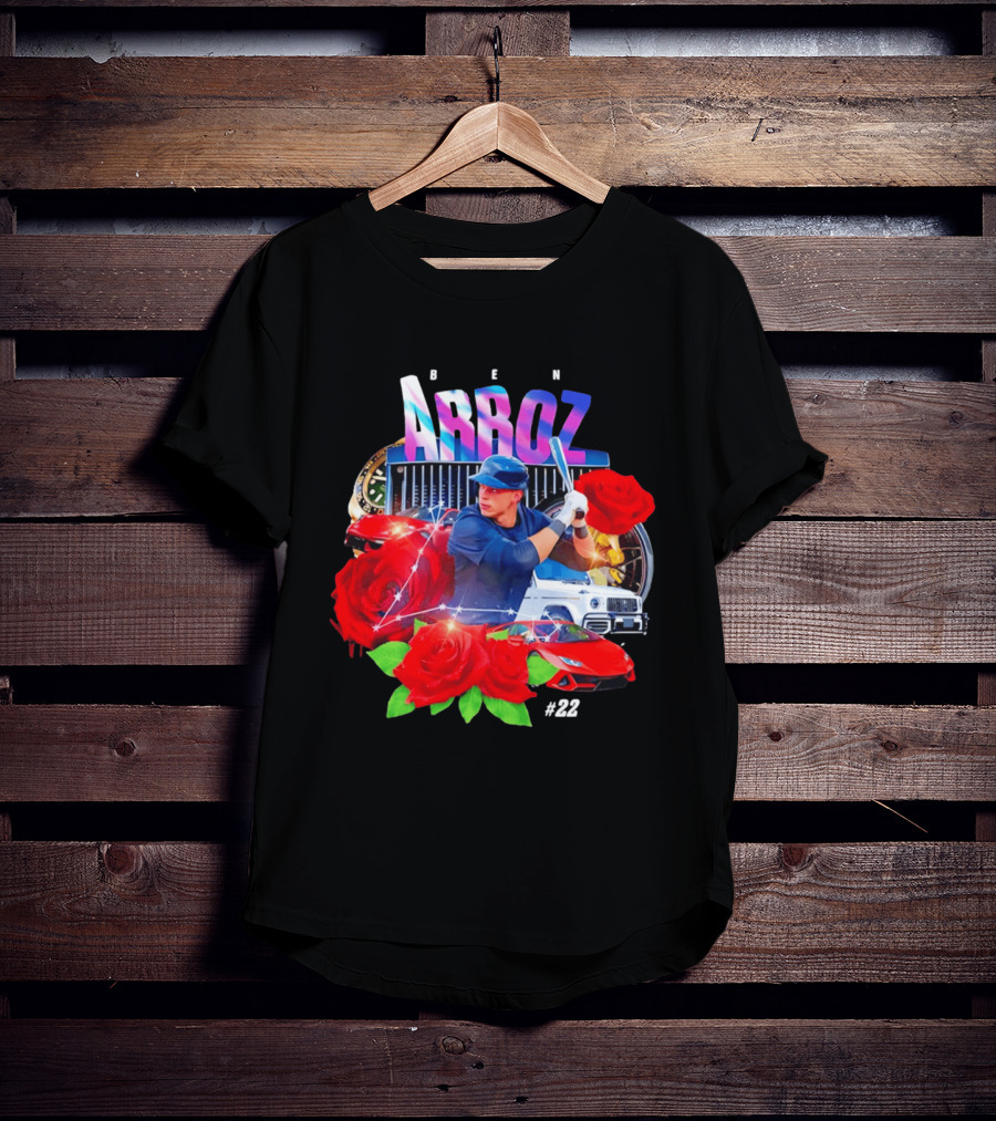 Ben Arroz Baseball Player Luxury Cars Roses #22 T-Shirt