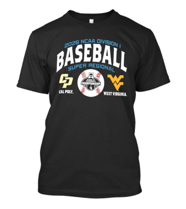 2026 NCAA Division I Baseball Super Regional Cal Poly West Virginia T-Shirt