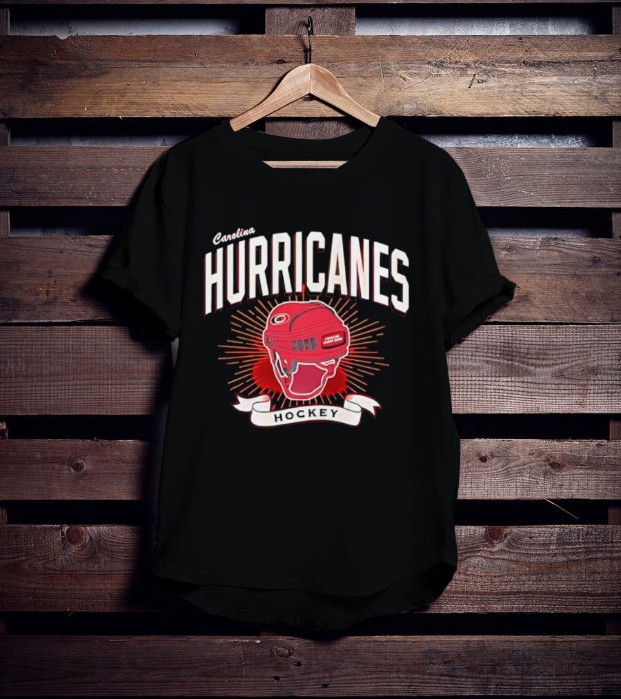 Carolina Hurricanes Red Helmet Hockey T-Shirt