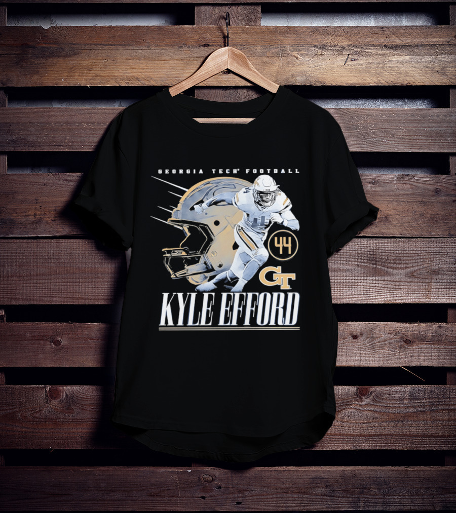 Georgia Tech Football Kyle Efford 44 GT Helmet T-Shirt