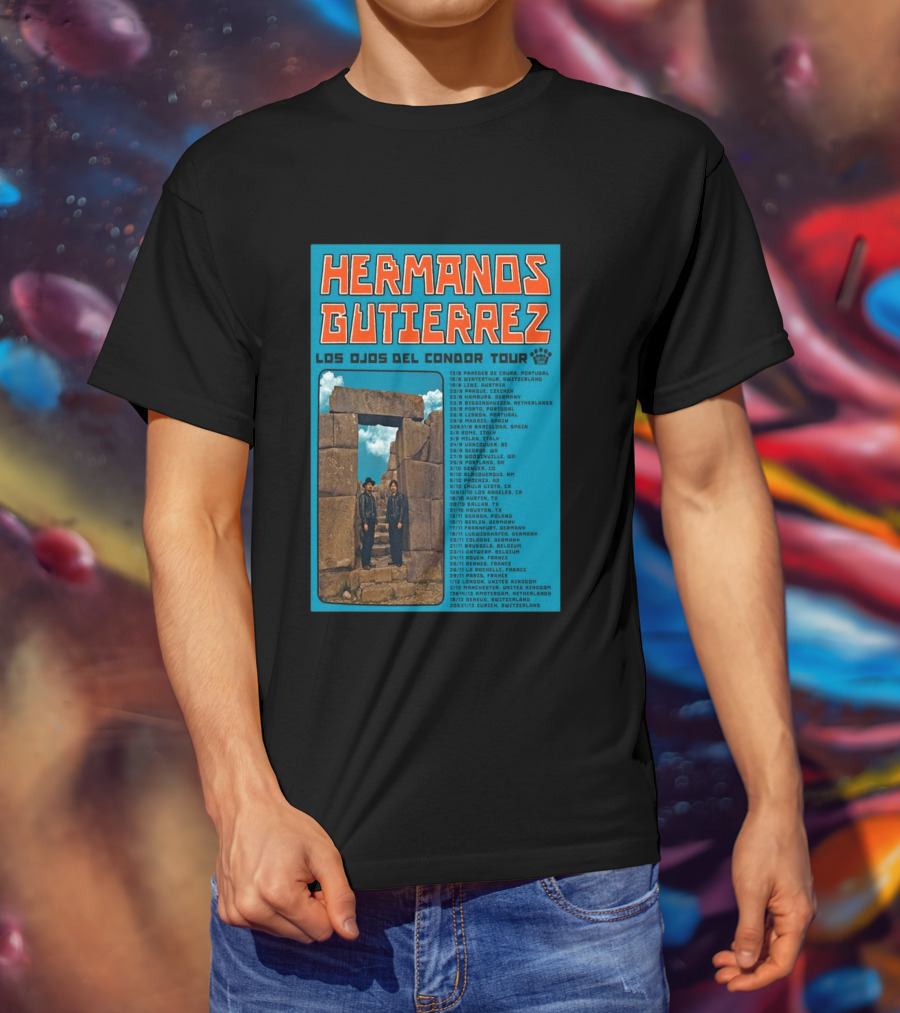 Hermanos Gutierrez Los Ojos Del Condor Tour 2026 Portugal Switzerland Germany Netherlands Spain USA Mexico Canada T-Shirt