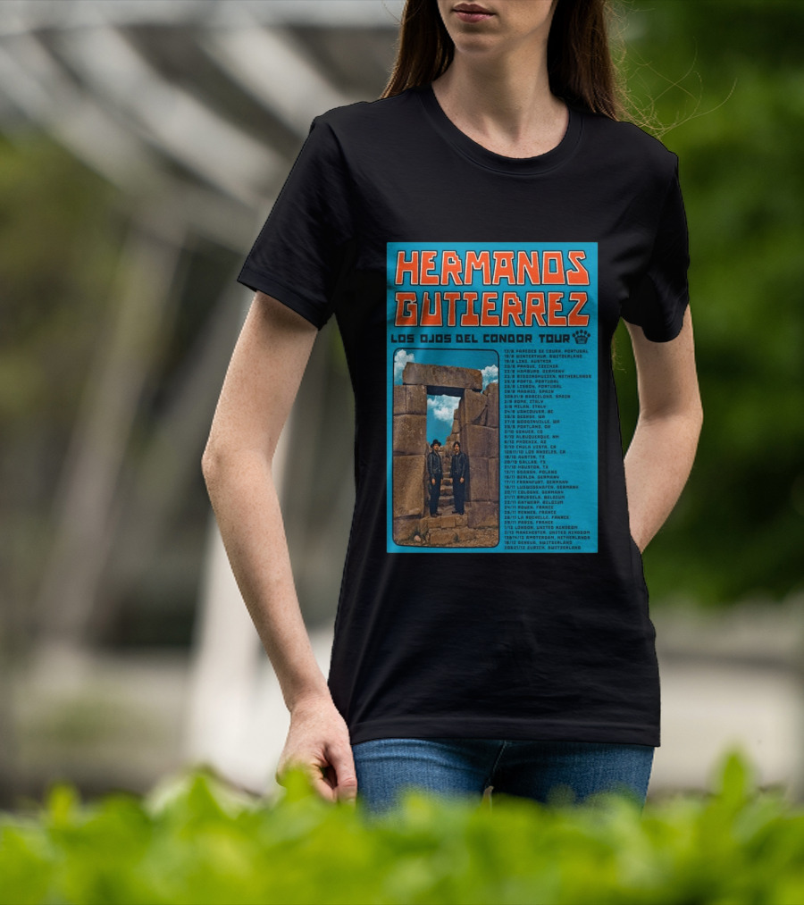 Hermanos Gutierrez Los Ojos Del Condor Tour 2026 Portugal Switzerland Germany Netherlands Spain USA Mexico Canada T-Shirt