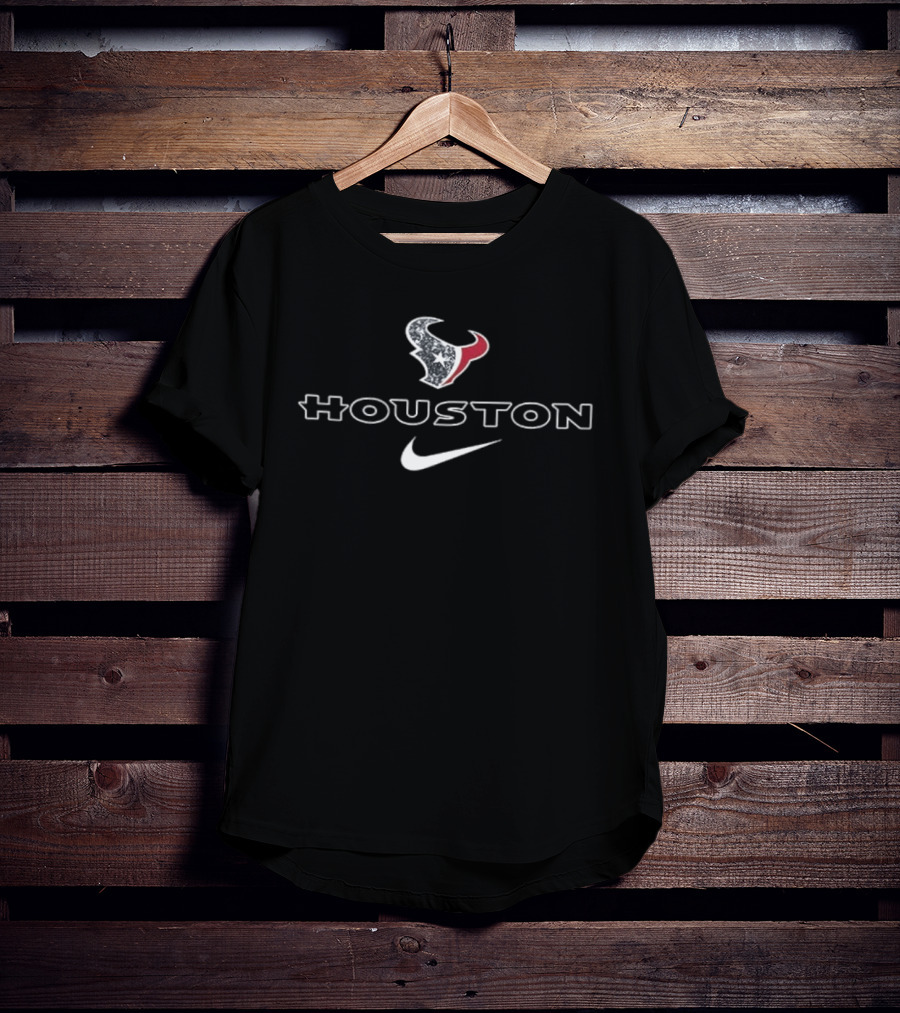 Houston Texans In My Veins Jesus In My Heart Diamond Tears Two Sided T-Shirt