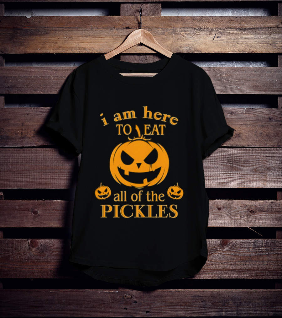 I Am Here To Eat All Of The Pickles Pumpkin Halloween T-Shirt