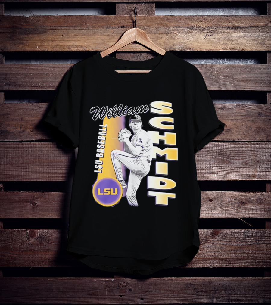 LSU Baseball William Schmidt Pitching Pose T-Shirt
