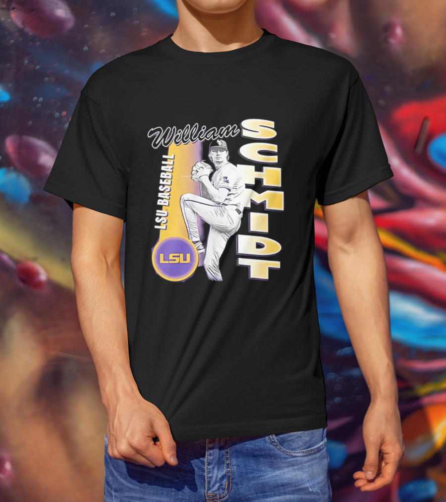 LSU Baseball William Schmidt Pitching Pose T-Shirt