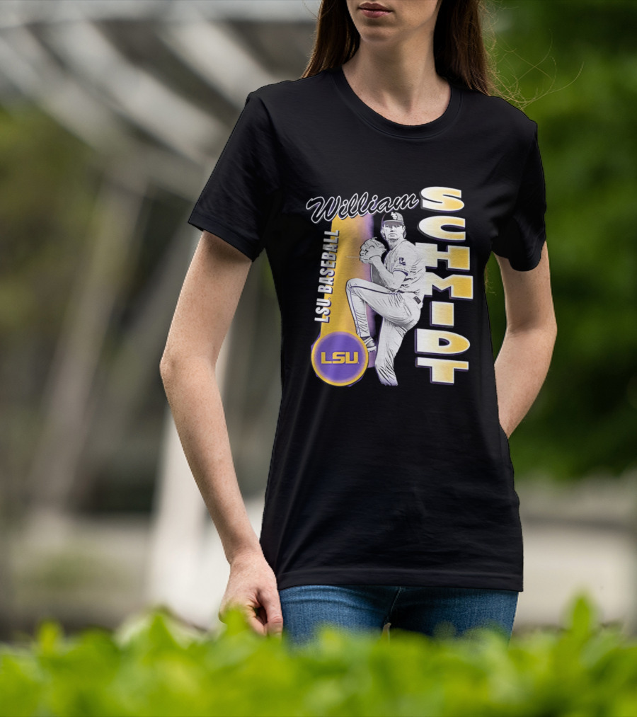 LSU Baseball William Schmidt Pitching Pose T-Shirt