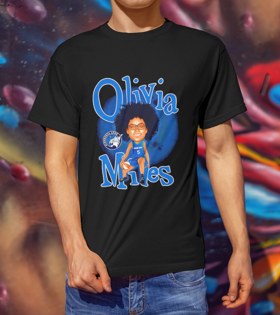 Olivia Miles Minnesota Lynx Basketball Player Caricature T-Shirt