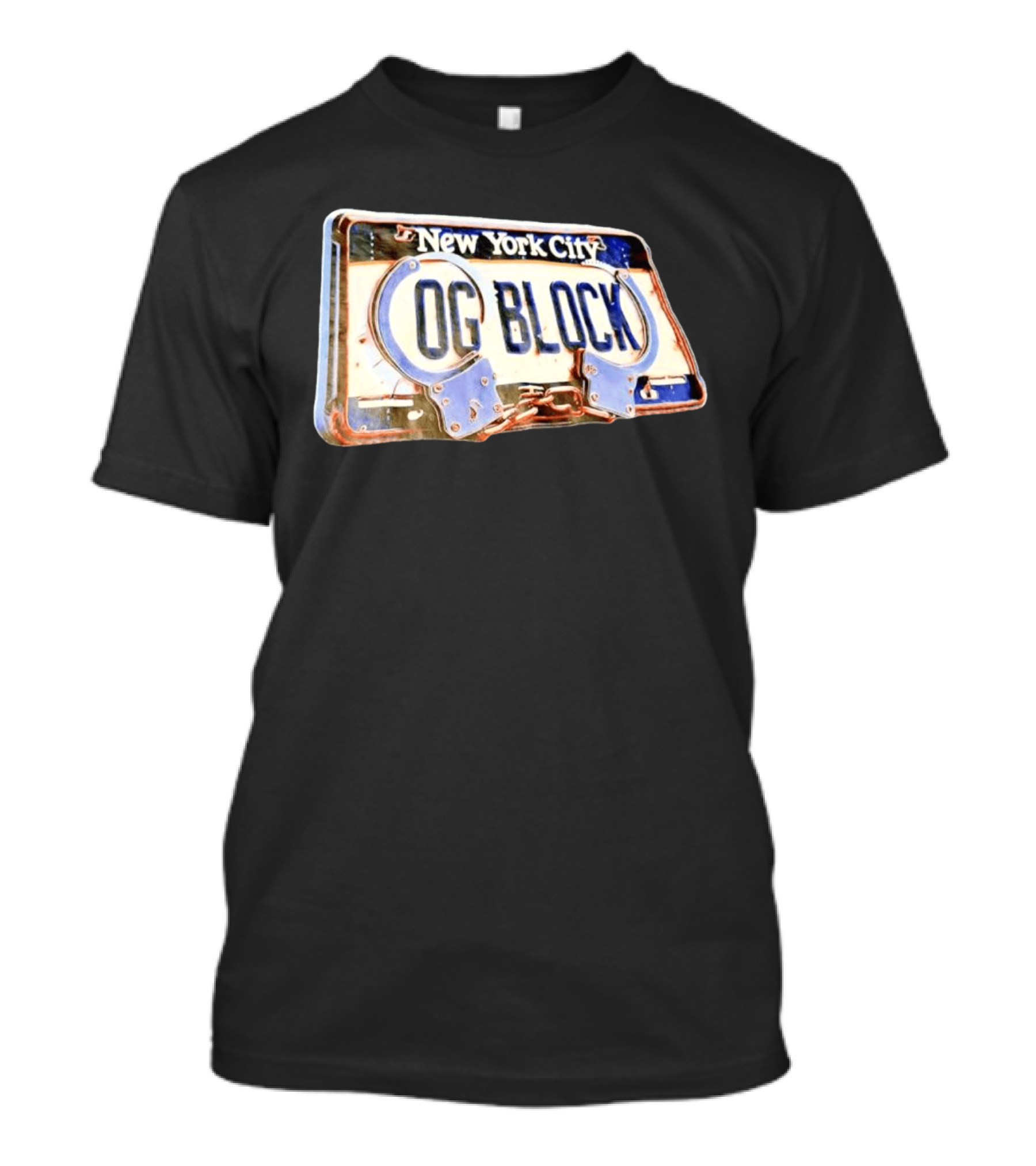 New York City OG Block License Plate Handcuffs T-Shirt